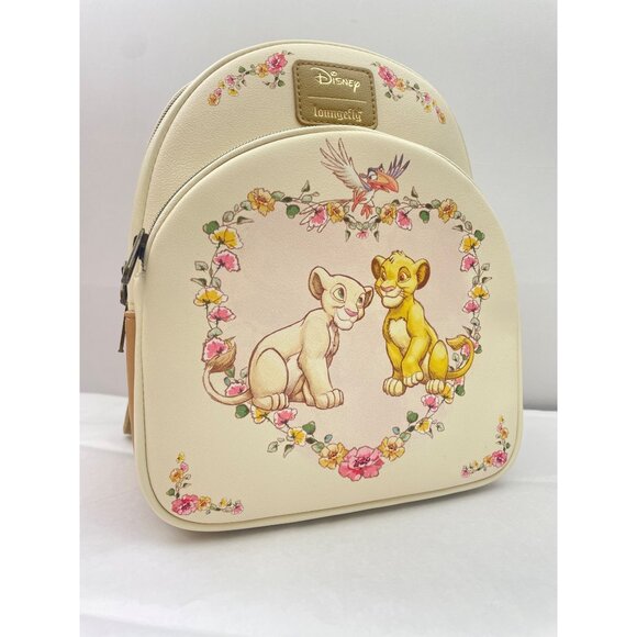 Loungefly Disney The Lion King Young Simba & Nala Heart Mini Backpack - Picture 8 of 15
